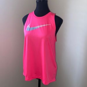nike running dri-fit medium pink sports top